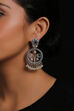 Blue Oxidised Silver Danglers image number 1