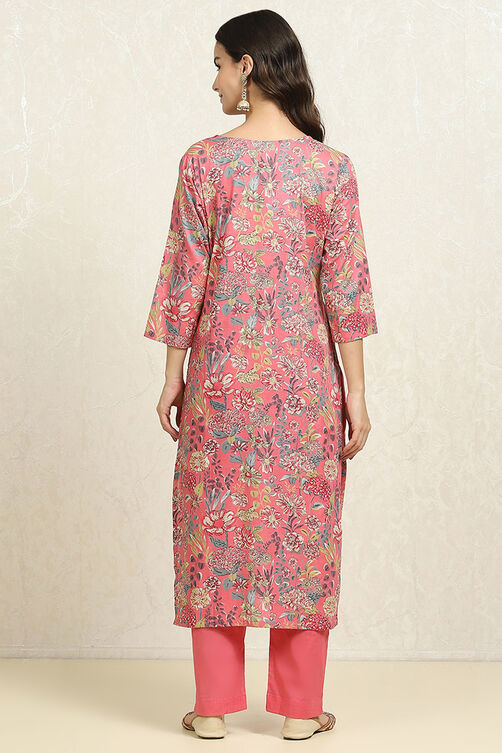 Green Cotton Floral Unstitched Suit Set image number 5