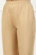 Beige Solid Mid-Rise Regular Pants image number 1