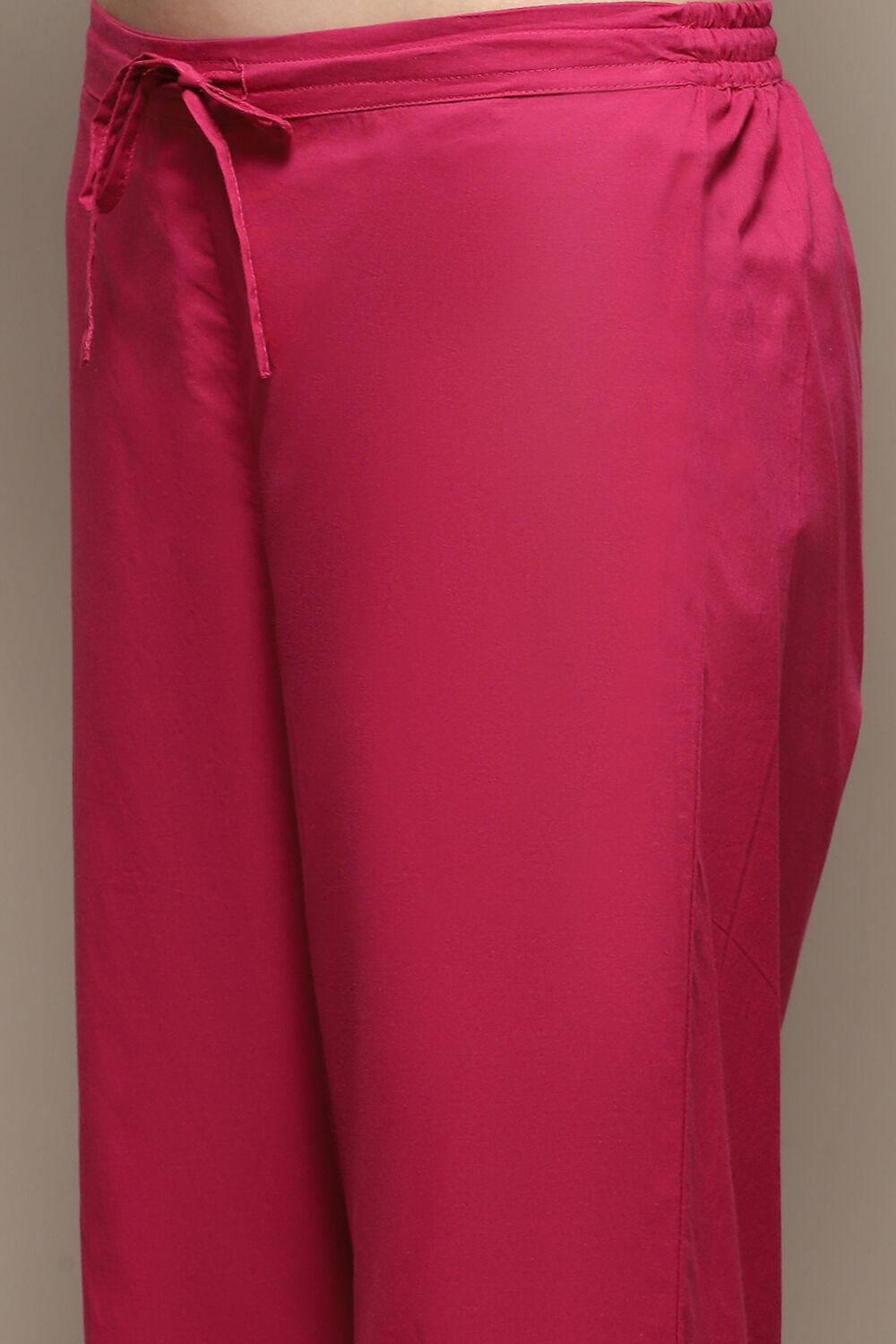 Magenta Cotton Printed Straight Suit Set image number 1