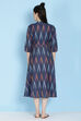 Blue Cotton Fusion Wear Dress image number 4