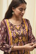 Maroon Cotton Straight Kurta Palazzo Suit Set image number 1