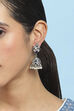Blue White Brass Jhumka image number 1