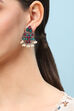 Oxidised Green Pink Earrings image number 1
