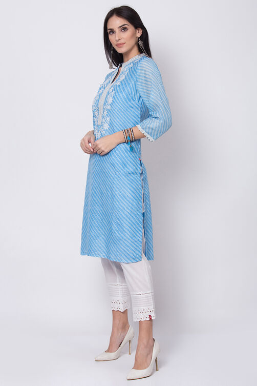 Peach Straight Kurta image number 2