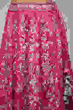 Fuchsia Viscose Embroidered Lehenga Set image number 2