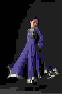 Rohit Bal Blue Cotton Silk Embroidered Suit Set image number 9