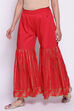Crimson Red Cotton Sharara image number 3