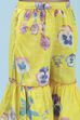 Yellow Cotton Peplum Gathered Suit Set image number 2