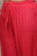 Fuschia Rayon Straight Kurta Pant Suit Set image number 2