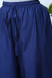 Indigo Art Silk Fusion Kurta Relaxed Pant Suit Set image number 8