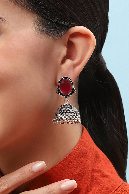 Pink Brass Earrings image number 3