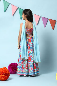 Pink Viscose Short Top Lehenga Set image number 4