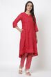 Green Art Silk A Line Kurta Pants Set image number 3