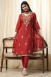 Blue Poly Chanderi Fitted Suit Set image number 0