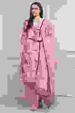 Pink Cotton Straight Suit Set image number 0