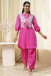 Sage Green Cotton Pathani Straight Kurta Set image number 6