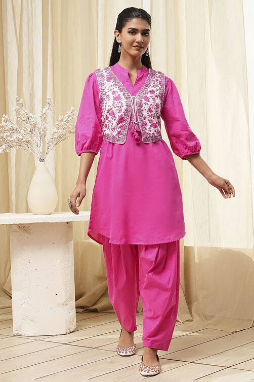 Sage Green Cotton Pathani Straight Kurta Set image number 6