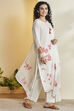 White & Red Viscose Rayon Floral Embroidered Kurta Set image number 5