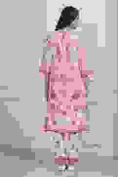 Pink and White Printed Straight Suit Set image number 4