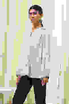 Beige Striped Straight Top image number 2