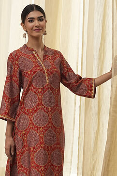 Rust Red Printed Co-ord Set image number 0