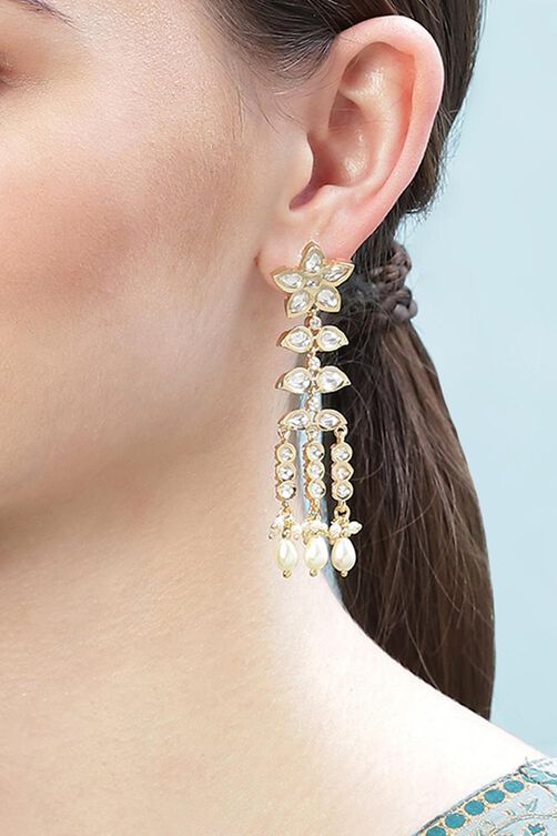 Gold Brass Earrings image number 1