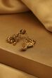 Green Brass Gold Plated Drop Earrings image number 2