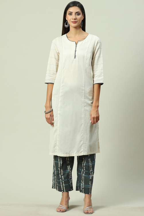 Blush Pink Straight Kurta Palazzo Suit Set image number 6