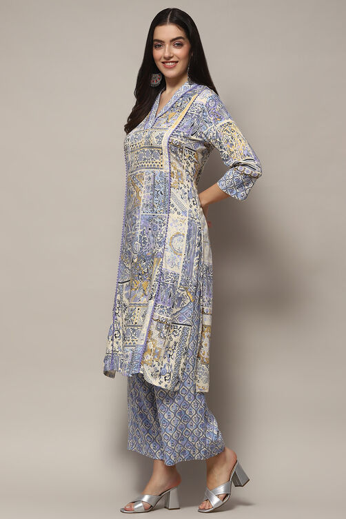 Fuschia Pink Viscose Straight Kurta Set image number 3