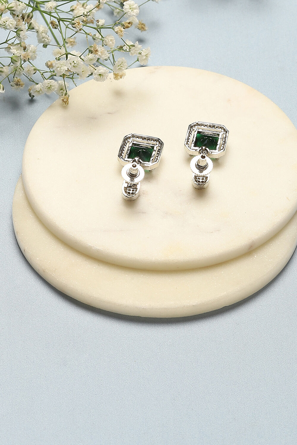 Green Brass Earrings image number 2