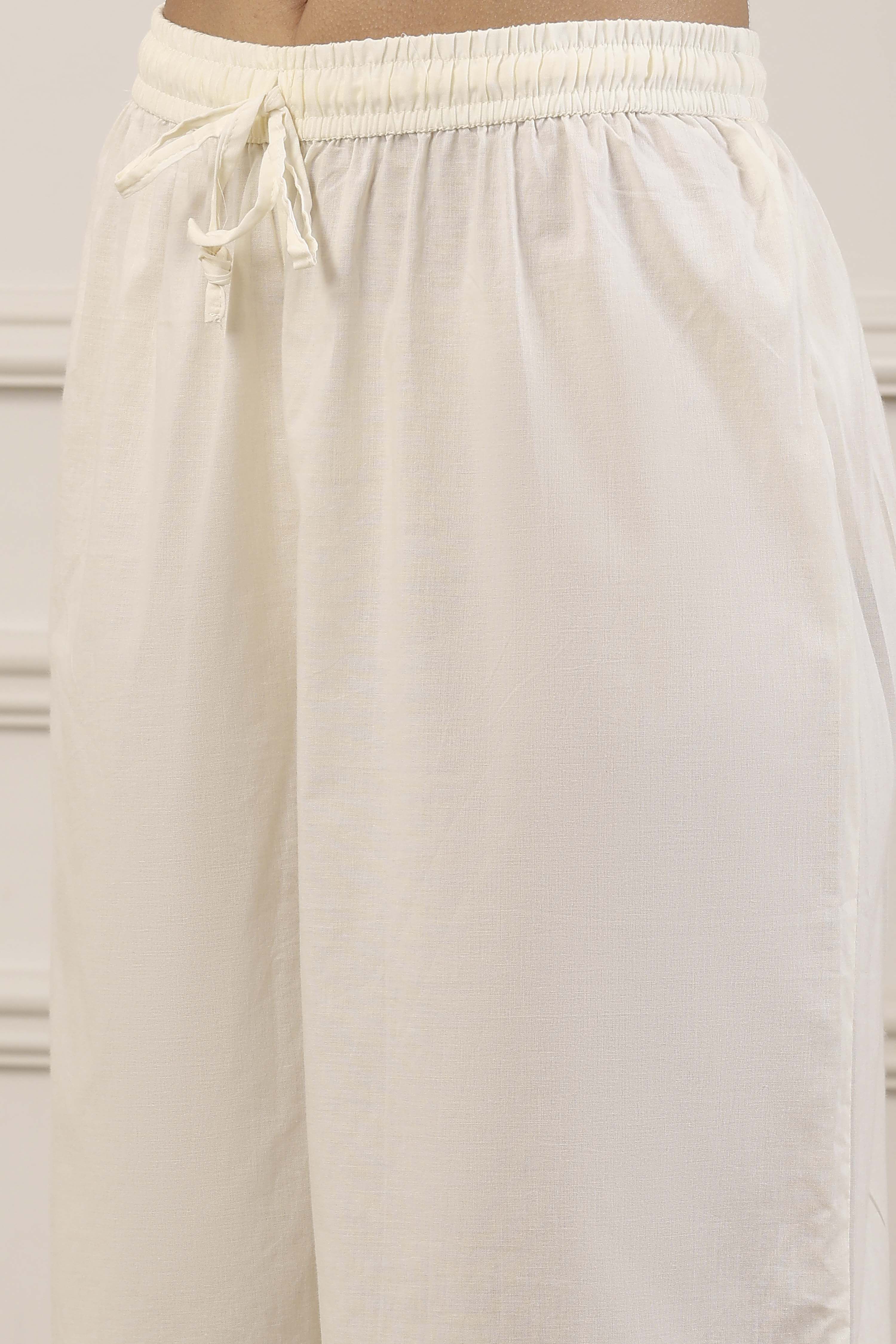 White Poly Chanderi Kalidar Suit Set image number 2