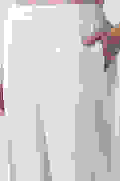 White Cotton Slim Pants image number 1