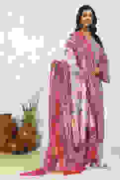 Pink Cotton Printed Unstitched Suit Set image number 6