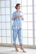 Blue Rayon Geometric Printed Straight Kurta Set image number 6