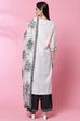 Ivory Black Cotton Straight Kurta Palazzo Suit Set image number 4