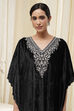 Black Viscose A-Line Suit Set image number 1