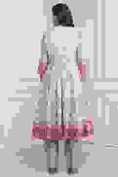 Turquoise Cotton Kalidar Suit Set image number 4