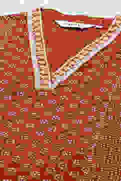 Rust Printed Regular Fit Straight Kurta image number 2