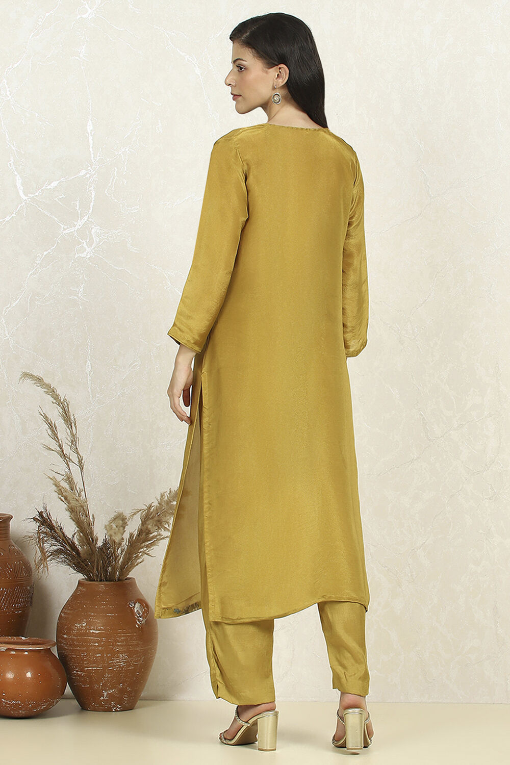 Green Cotton Digital Printed Unstitched Suit Set image number 5