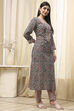 Gray Cotton Screen Print Unstitched Suit Set image number 6