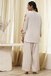 Natural Viscose Blend Straight Embroidered Fusion Set image number 4