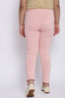Peach Cotton Lycra Solid Leggings image number 4
