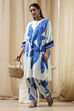 Indigo Blue and White Straight Co-ord Set image number 2