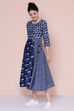 Indigo Cotton A-line Dress image number 4