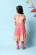 Yellow Rayon Flared Printed Kurta Set image number 4