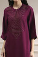Berry Dyed Straight Kurta image number 1