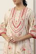 White Cotton Floral Printed A-Line Suit Set image number 1