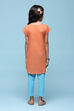 Blue Cotton Straight Solid Kurta Set image number 4