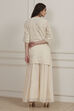 Ecru Cotton Embroidered Straight Sharara Suit Set image number 4